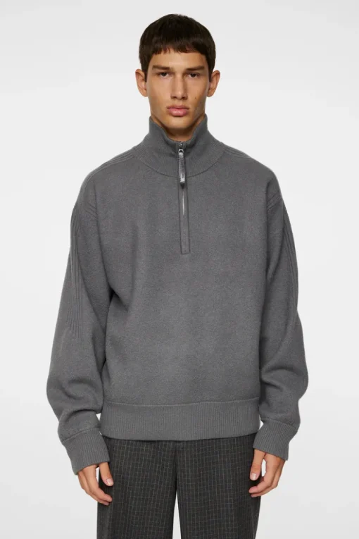 Bon Boiled Wool Quarter Zip-J.Lindeberg Hot