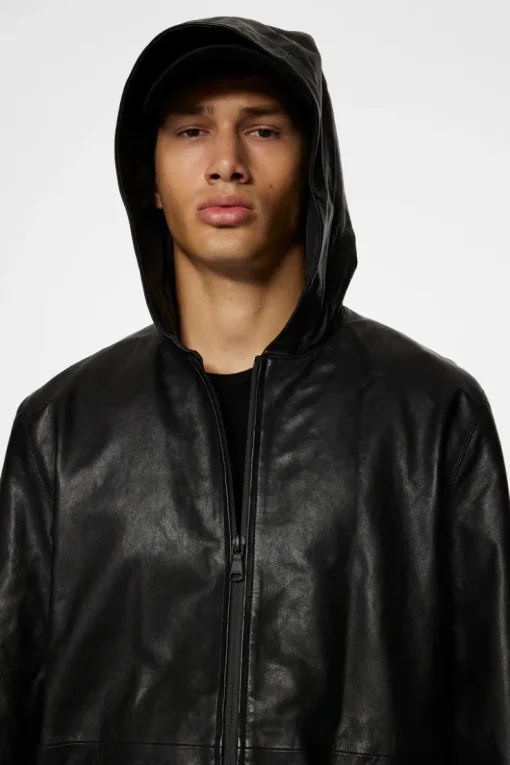Hadley Leather Hoody Jacket-J.Lindeberg Online
